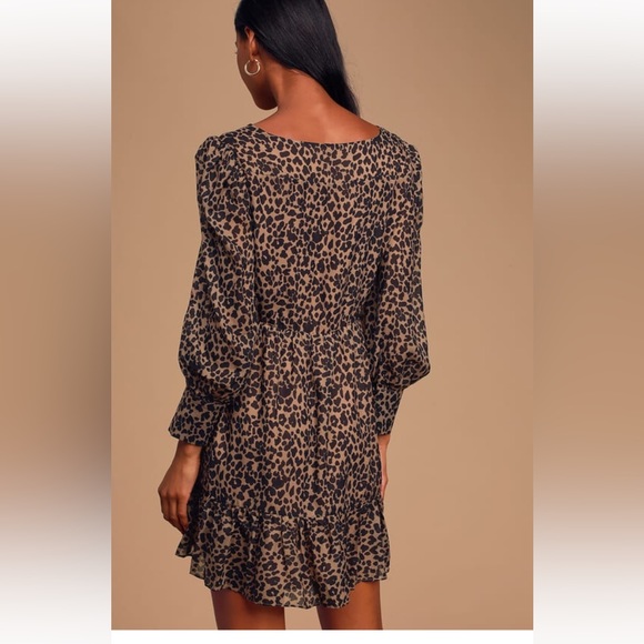 Lulu’s Black Leopard Babydoll Dress - Picture 2 of 6